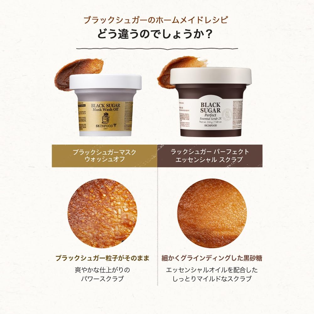 SKINFOOD Black Sugar Mask Wash Off – Exfoliating &amp; Nourishing Korean Face Mask (100g)