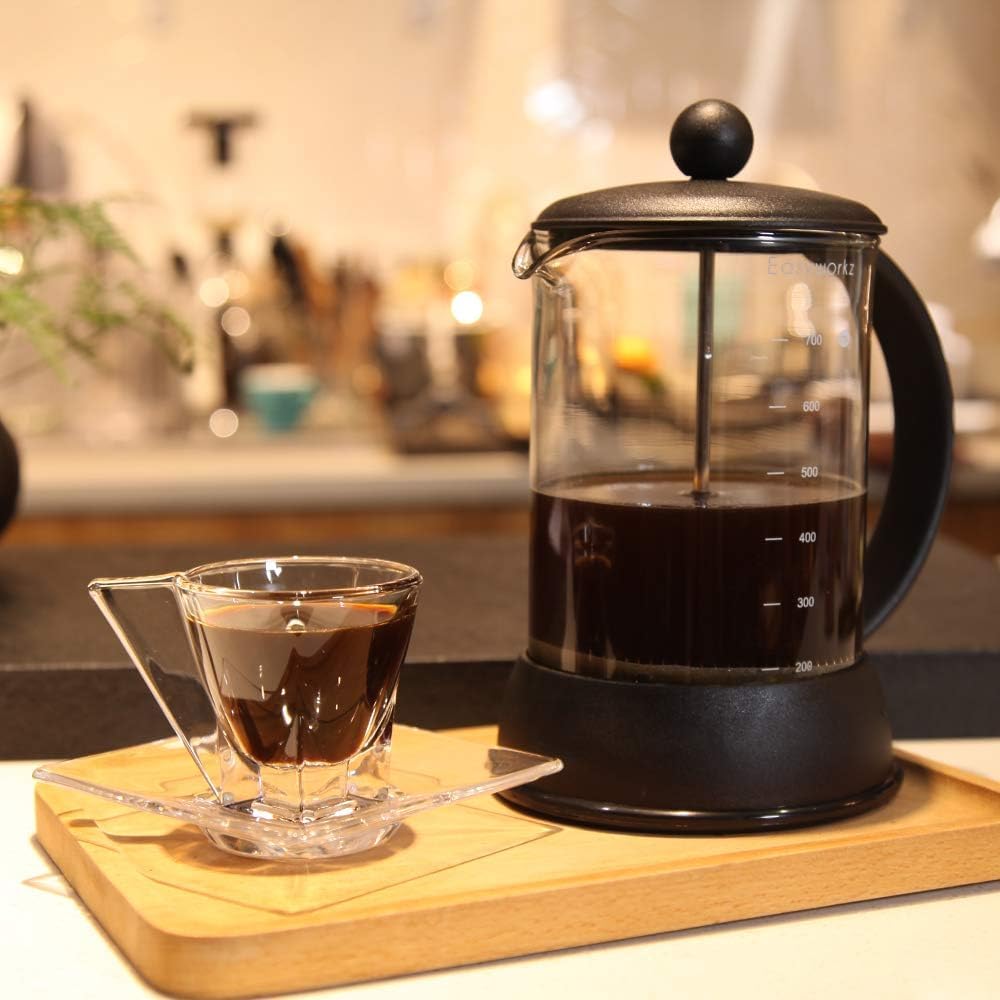 Easyworkz Eclipse French Press Coffee &amp; Tea Maker – Borosilicate Glass, 800ml