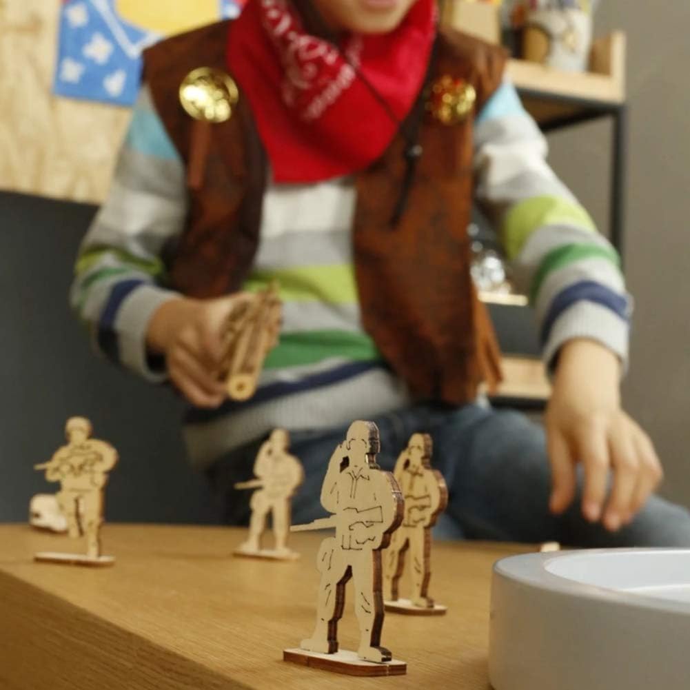 ROBOTIME DIY Wooden Gun 3D Puzzle – Easy-to-Assemble Craft Kit for Beginners, Kids &amp; Adults