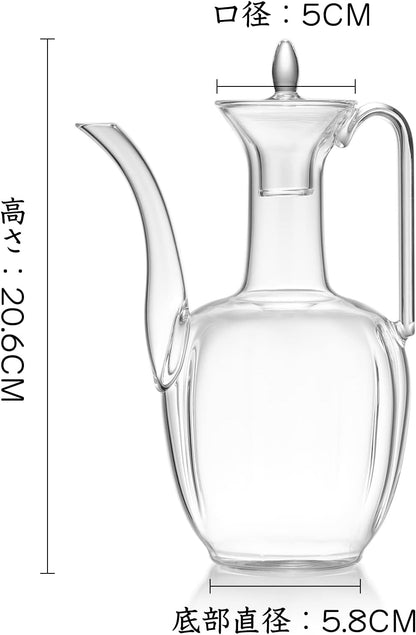 Song Song Heat-Resistant Glass Teapot 560ml – Direct Fire Safe Glass Pot with Lid &amp; Handle
