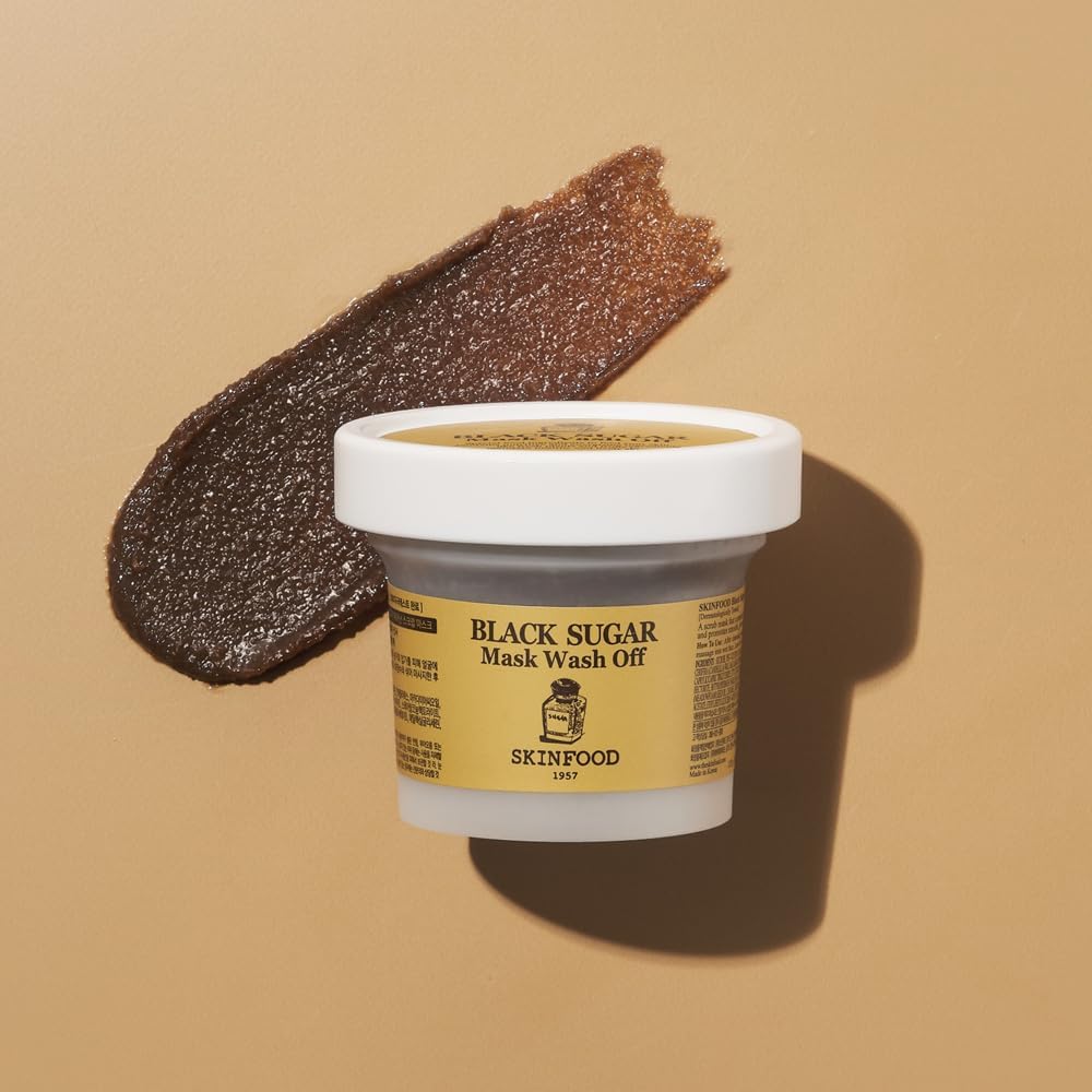 SKINFOOD Black Sugar Mask Wash Off – Exfoliating &amp; Nourishing Korean Face Mask (100g)