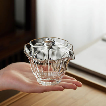 Mini Heat-Resistant Glass Teapot 190ml – Single-Serve Teapot with Integrated Lid &amp; Tea Infuser