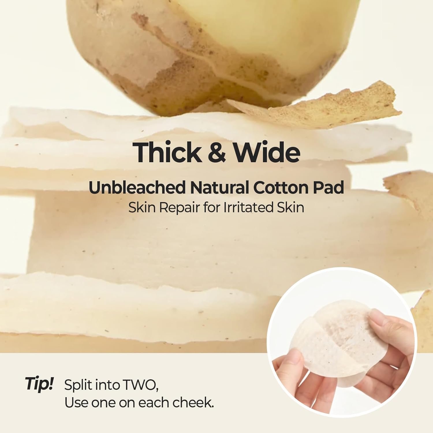 SKINFOOD Potato Madecassoside Soothing Pads – Calming Toner Pads for Sensitive Skin