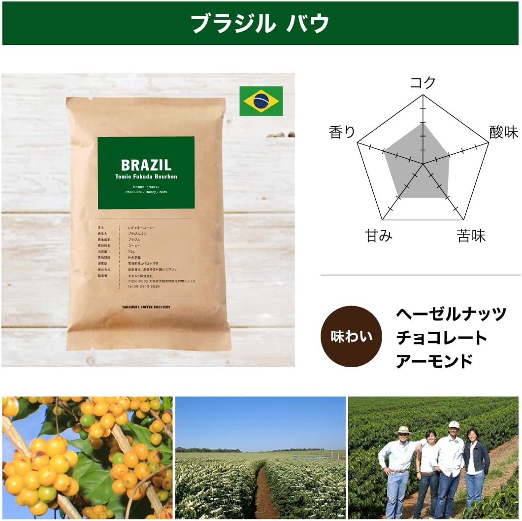 Drip Coffee Factory Takamura Coffee Roasters Trial Set – 3 Types, Medium Ground, 210 g (70 g × 3 Bags)