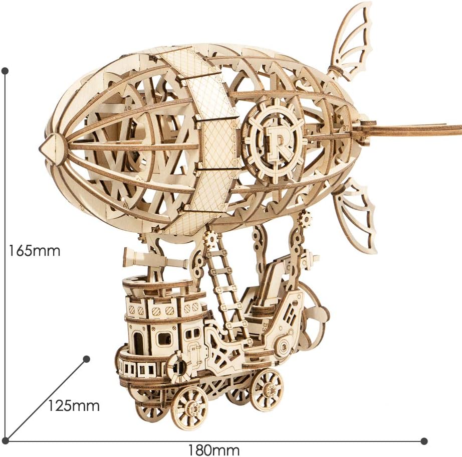 ROBOTIME Airship 3D Wooden Puzzle – DIY Educational Model Kit for Kids &amp; Adults
