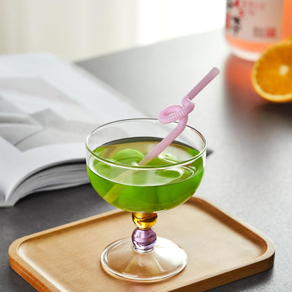 Pocaroty Parfait Glass – 220ml Dessert Cup with Amber Purple Handle