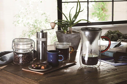 Pocarati Double Wall Glass Mug – 270ml Heat-Resistant Coffee &amp; Tea Cup with Amber Handle