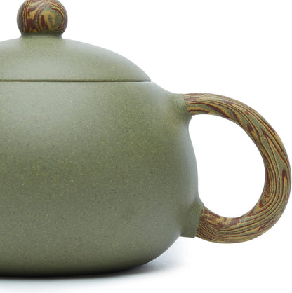Handmade Yixing Purple Clay Teapot Set – Bean Green Sand Teapot with 4 Tea Cups