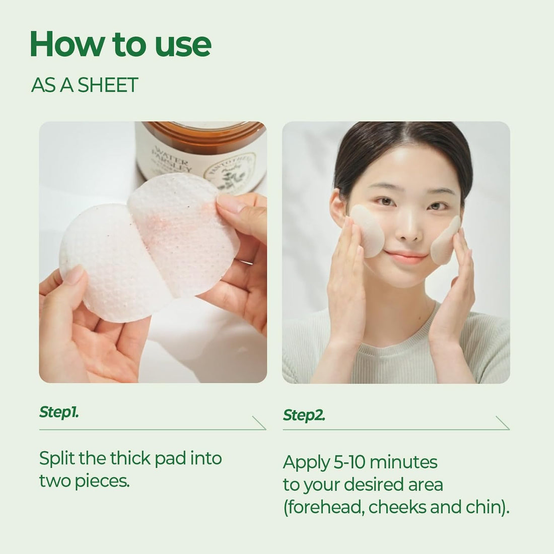 SKINFOOD Water Parsley Clear Toner Pads – Soothing &amp; Refreshing Korean Skincare Pads (250g, 60 Sheets)