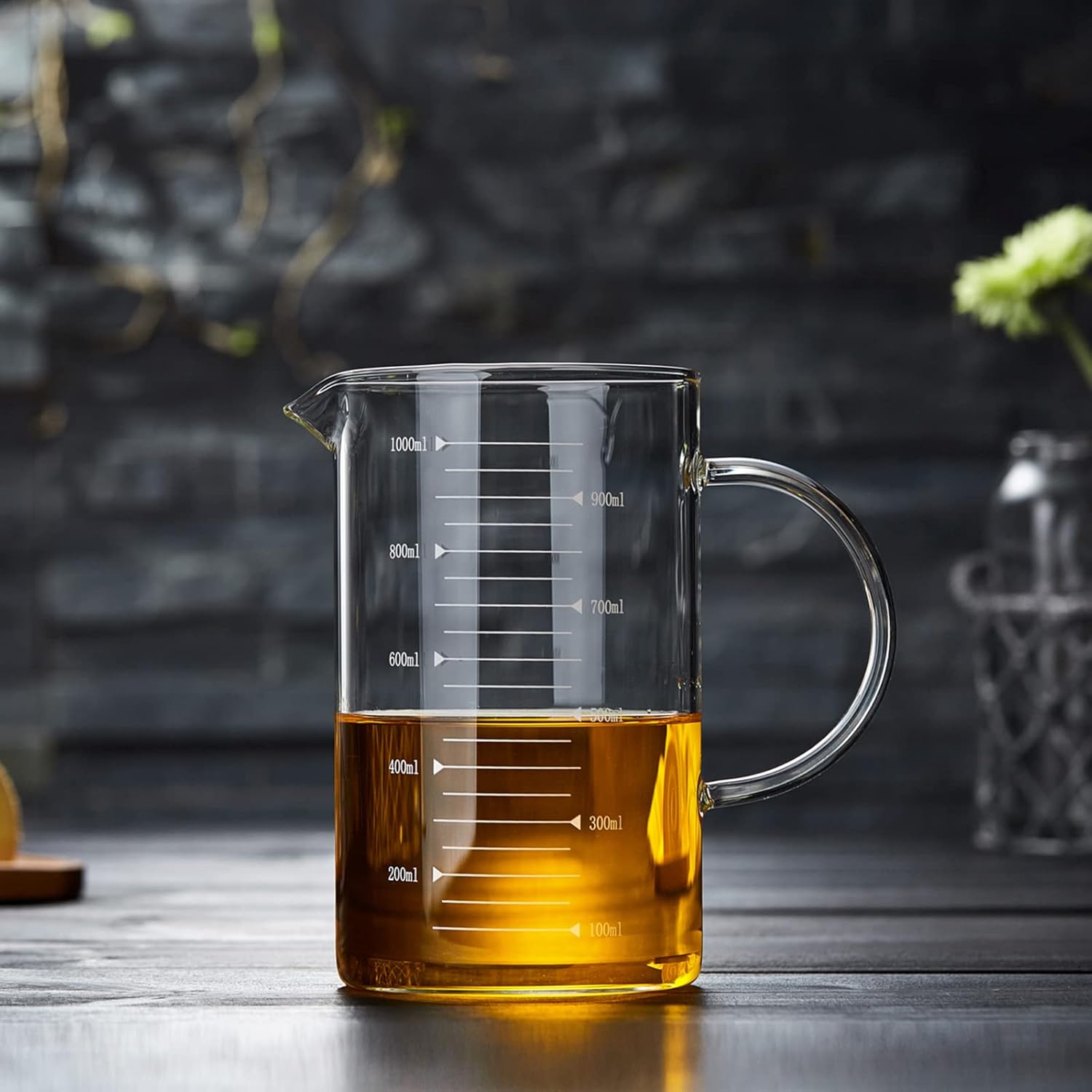 Pocaroty Heat-Resistant Glass Measuring Cup – 1000ml Multi-Purpose Kitchen Jug with Scale
