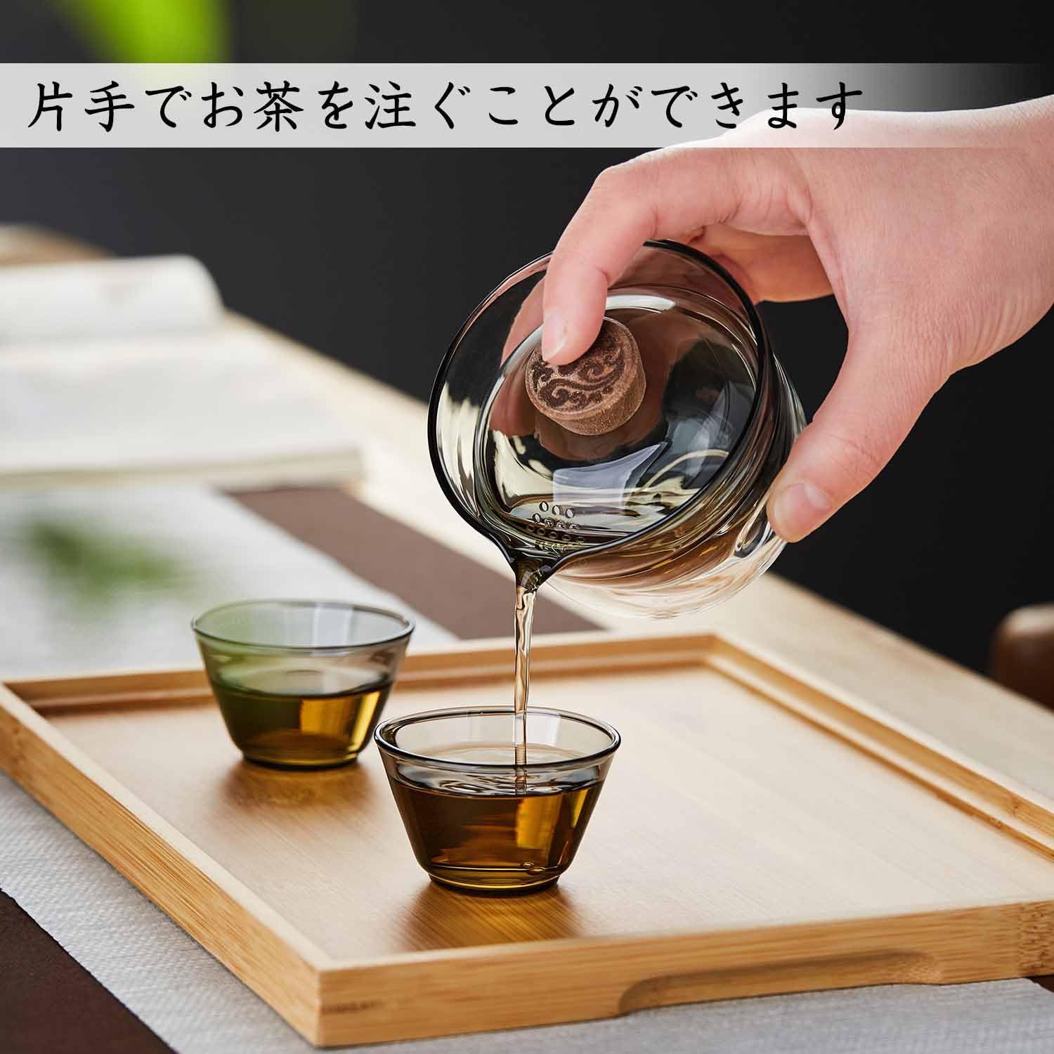 Pocarati Travel Tea Set – Portable Heat-Resistant Glass Teapot with 2 Cups &amp; Protective Case