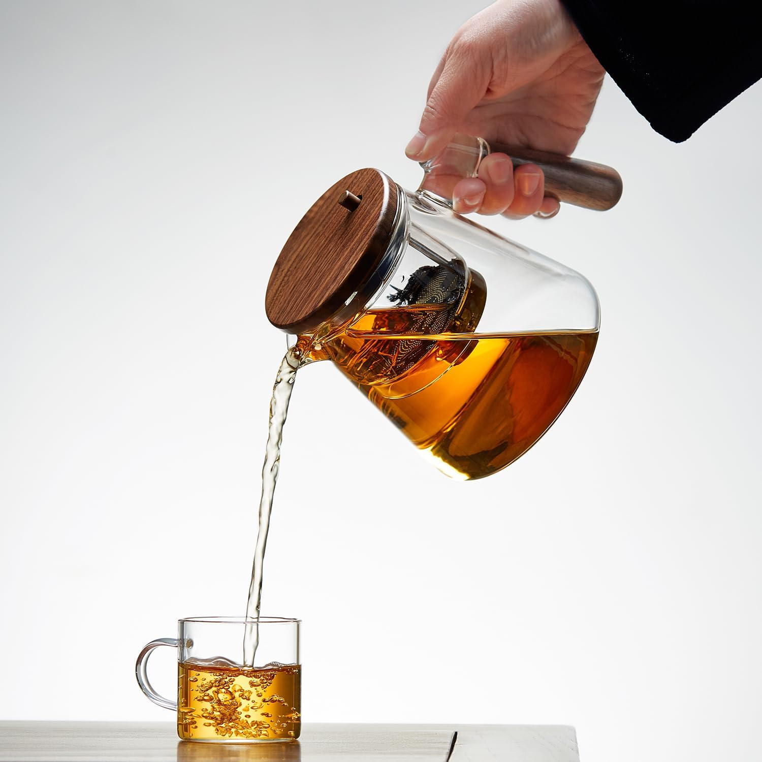 Heat-Resistant Glass Teapot 890ml – Direct Flame Safe Clear Tea Pot for Loose-Leaf &amp; Flowering Tea