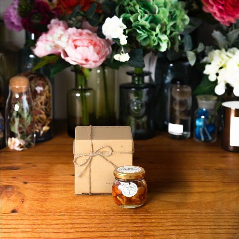 MYHONEY Nut Honey Glazed M 90g | Premium Honey-Coated Nuts | Natural Craft Gift Box with Hemp Cord Ribbon