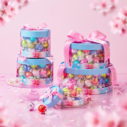 Lindt Lindor Blue Spring Seasonal Gift Box – 20 Premium Chocolates with Shopping &amp; Carry Bag (L2)
