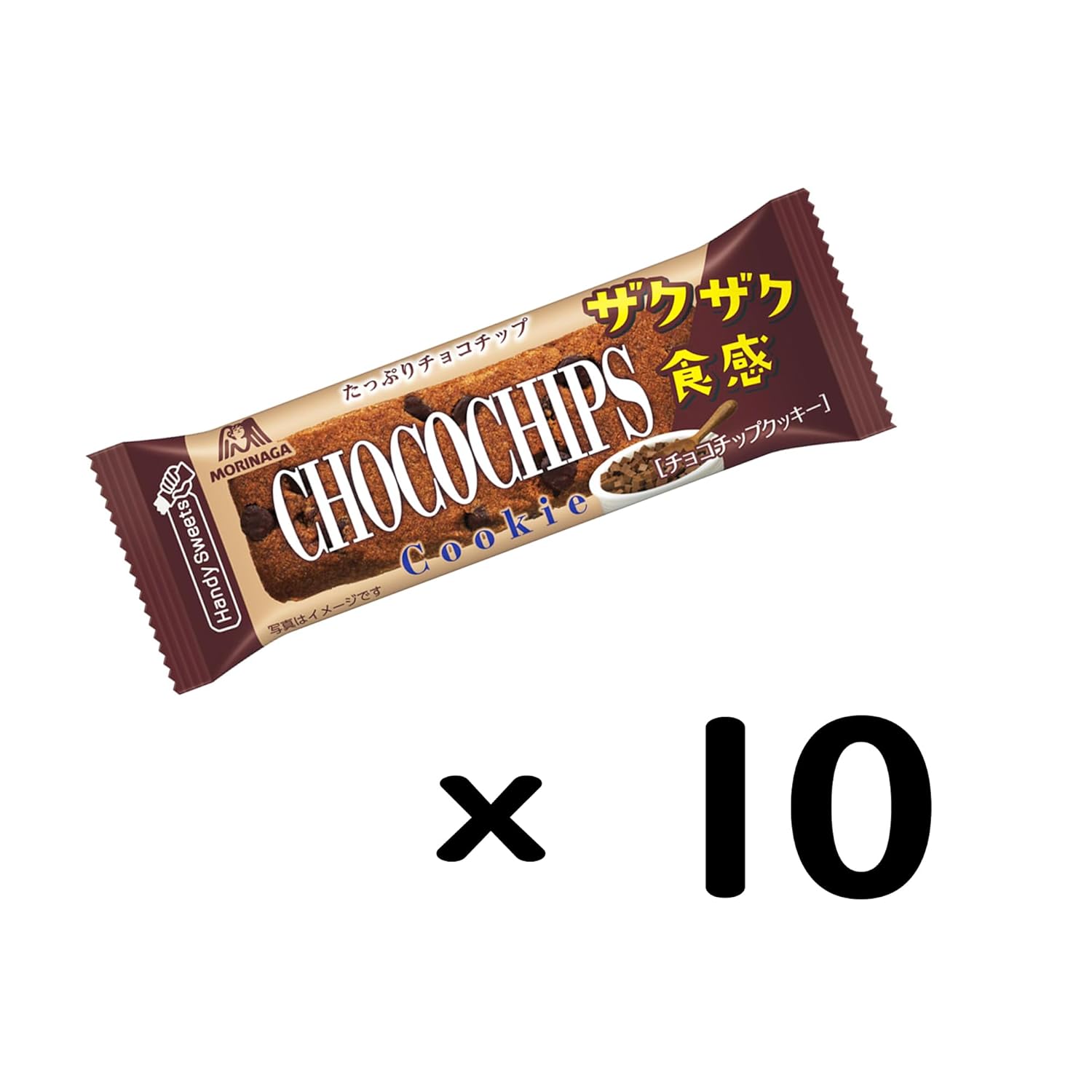 Morinaga &amp; Co., Ltd. Chocolate Chip Cookies, Bar Type (Pack of 10)