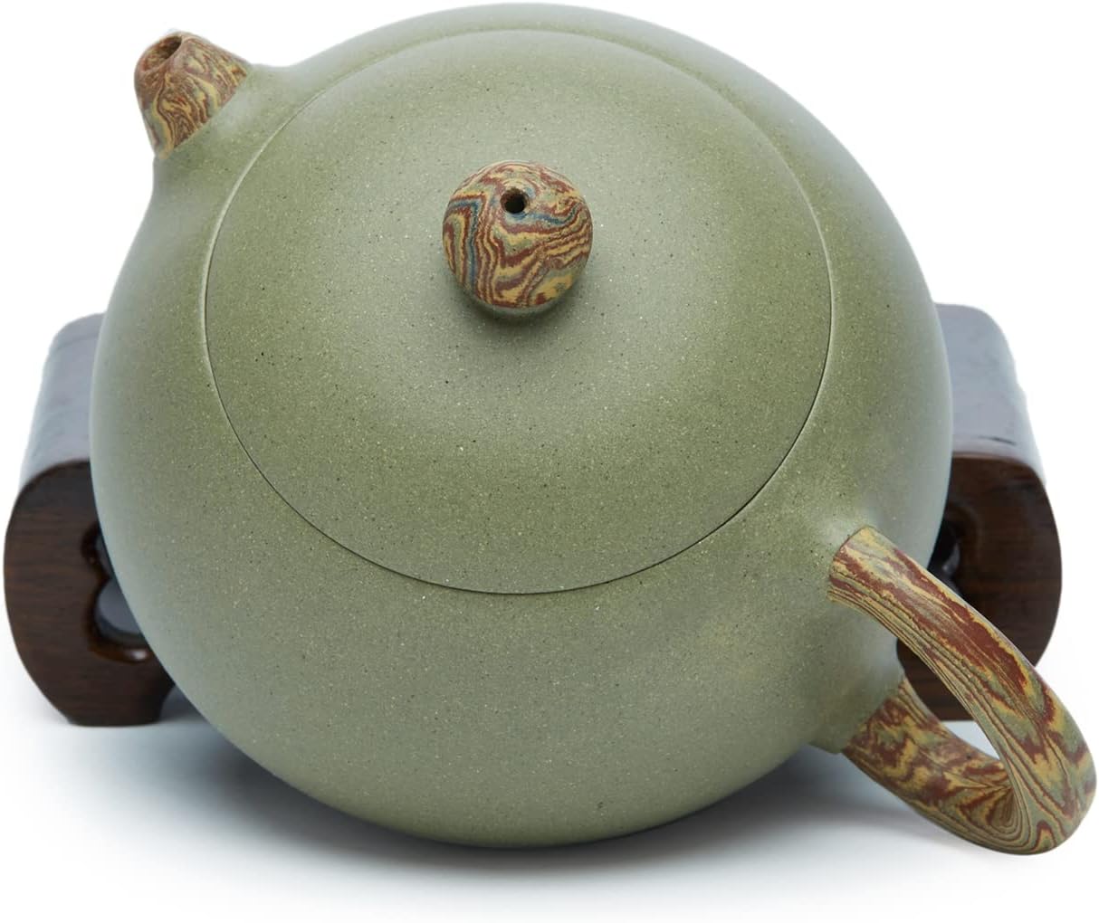 Handmade Yixing Purple Clay Teapot Set – Bean Green Sand Teapot with 4 Tea Cups