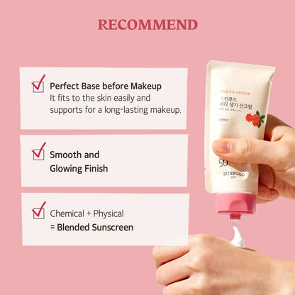 SKINFOOD Berry Glow Sunscreen SPF50+ PA++++ – Tone-Up UV Protection &amp; Hydrating Sunscreen (50ml)