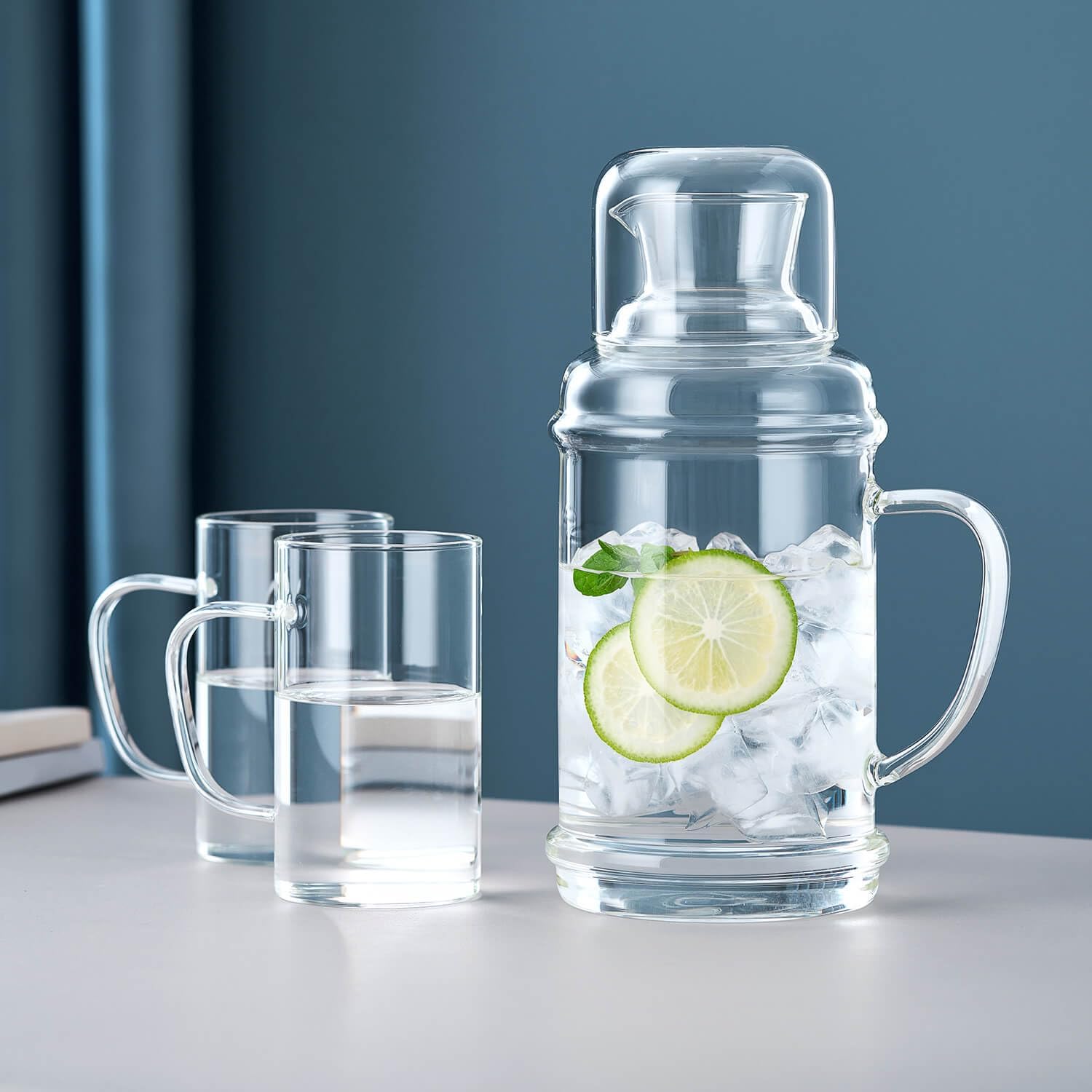 Heat-Resistant Glass Water Pitcher – 2000ml Retro Style Large Capacity Carafe