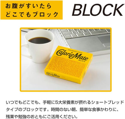 Otsuka Pharmaceutical Calorie Mate Block Chocolate – 4 Pieces x 10 Packs | Balanced Energy Snack
