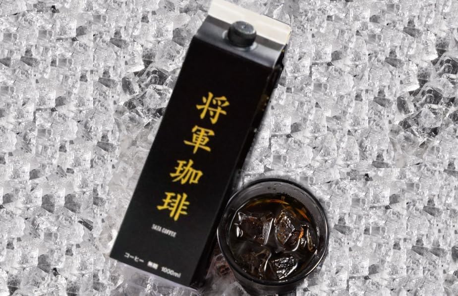 Saza Coffee Shogun Cold Coffee Unsweetened – 1000ml × 6 Bottles | Rich French-Style Japanese Iced Coffee Inspired by Bakumatsu Era