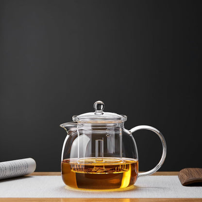 Pocarati Heat-Resistant Glass Teapot 1350ml – Microwave &amp; Direct Flame Safe with Strainer