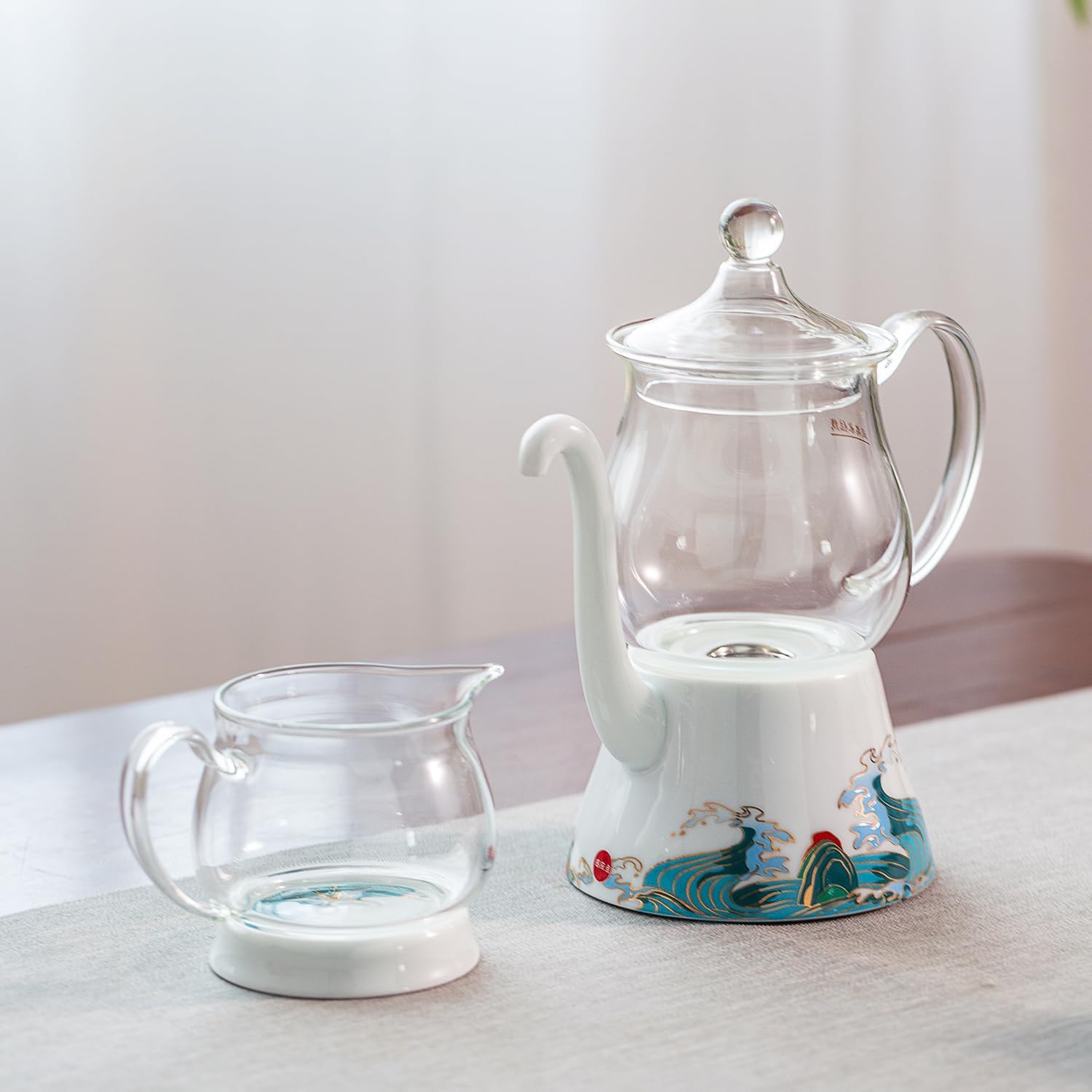 Pocaroty Glass Tea Dripper Teapot – 300ml/500ml Heat-Resistant Tea Maker