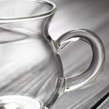 Pokaroty Heat-Resistant Glass Pitcher Cup – Borosilicate Katakuchi Tea Server