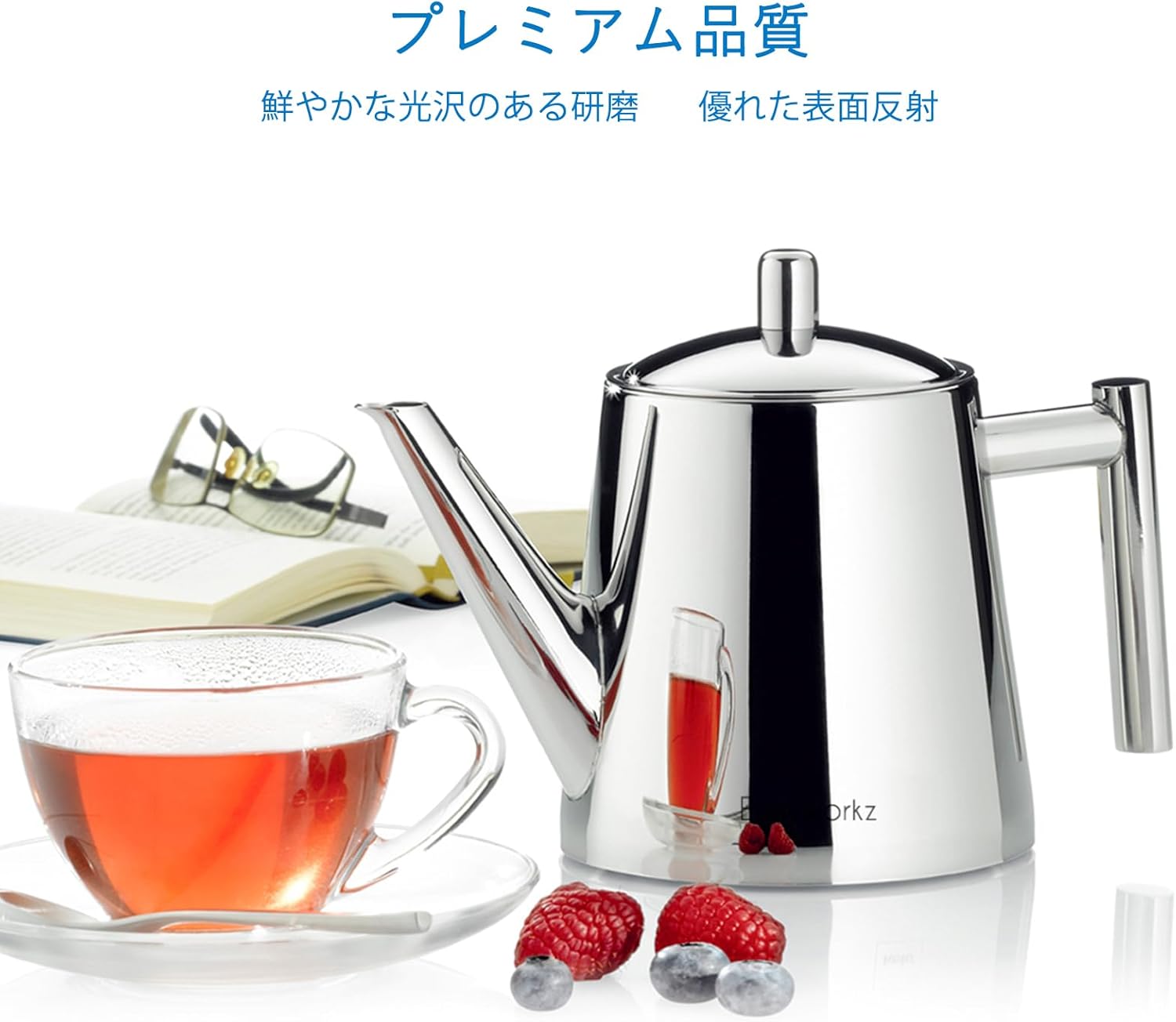 Easyworkz Stainless Steel Teapot with Tea Infuser – Silver, 800ml