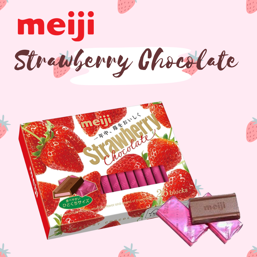 Meiji Strawberry Chocolate Box with 26 Tablets