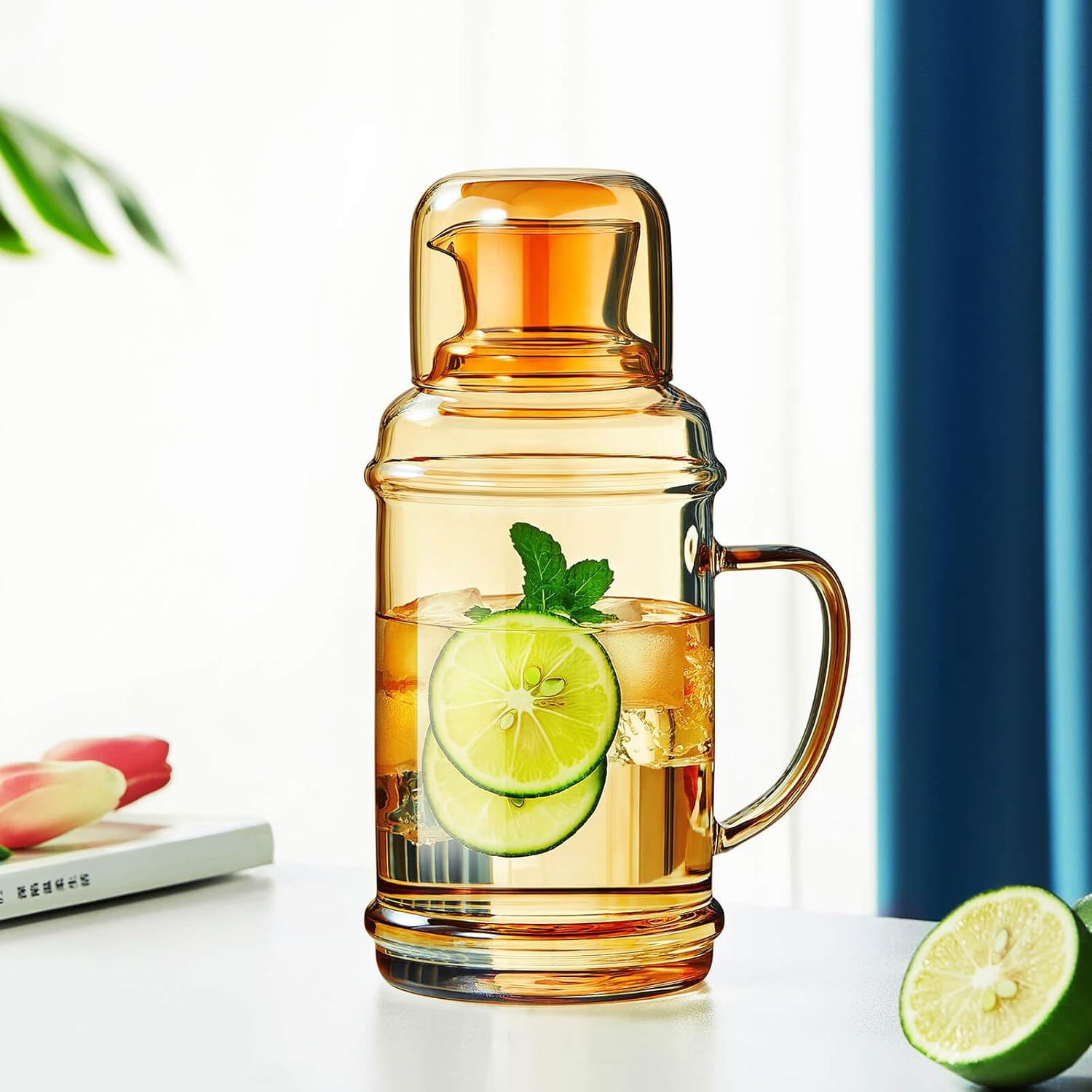 Pocalotea Heat-Resistant Glass Tea Pitcher – 2L Vintage Style Water Carafe
