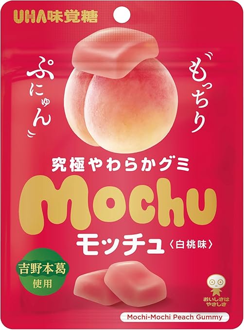 UHA Mocchu, White Peach, 1.6 oz (45 g) x 10 Bags
