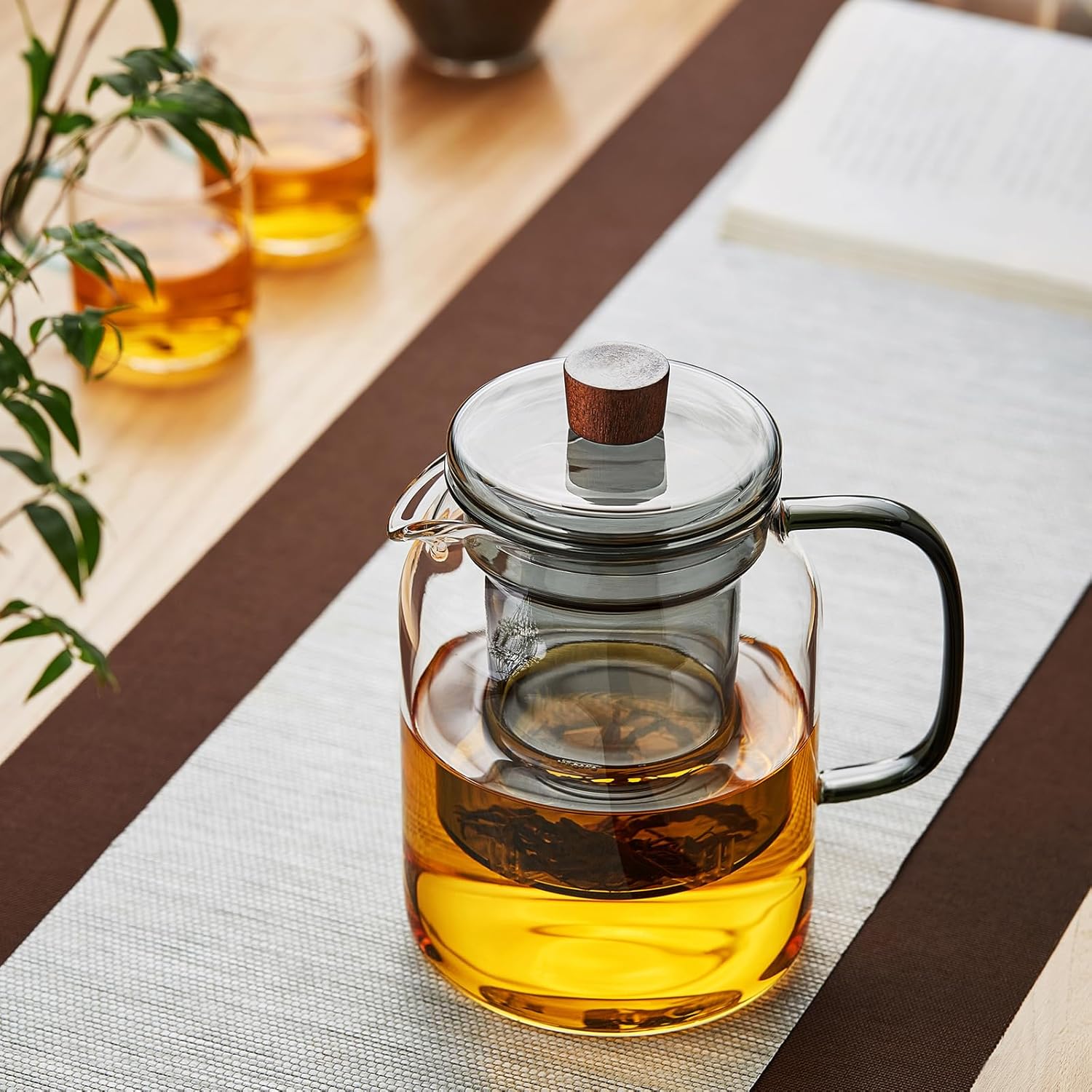 Heat-Resistant Glass Teapot 1000ml – Direct Fire &amp; Microwave Safe Tea Pot