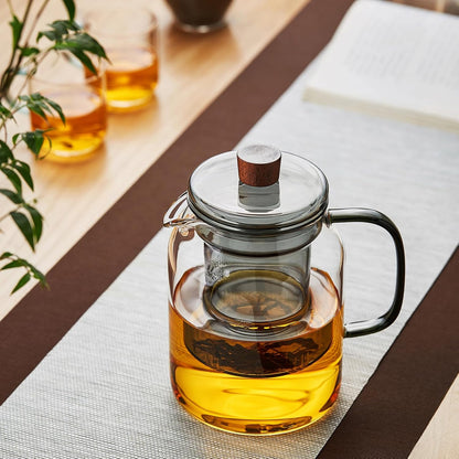 Heat-Resistant Glass Teapot 1000ml – Direct Fire &amp; Microwave Safe Tea Pot