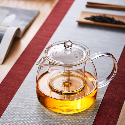 Pocarati Heat-Resistant Glass Teapot 1350ml – Microwave &amp; Direct Flame Safe with Strainer
