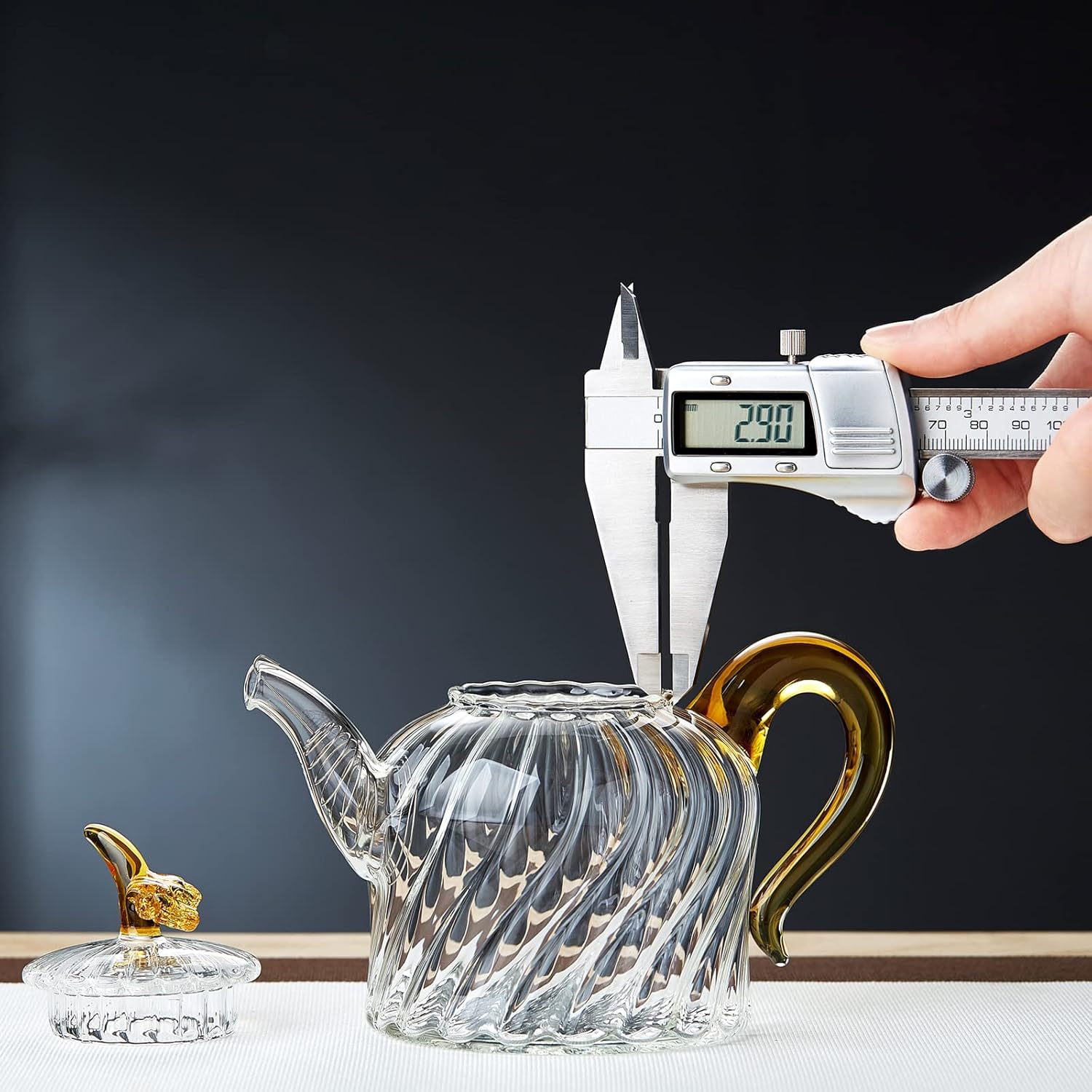 Heat-Resistant Glass Teapot 470ml – Cute Round Direct Fire Safe Tea Pot with Strainer