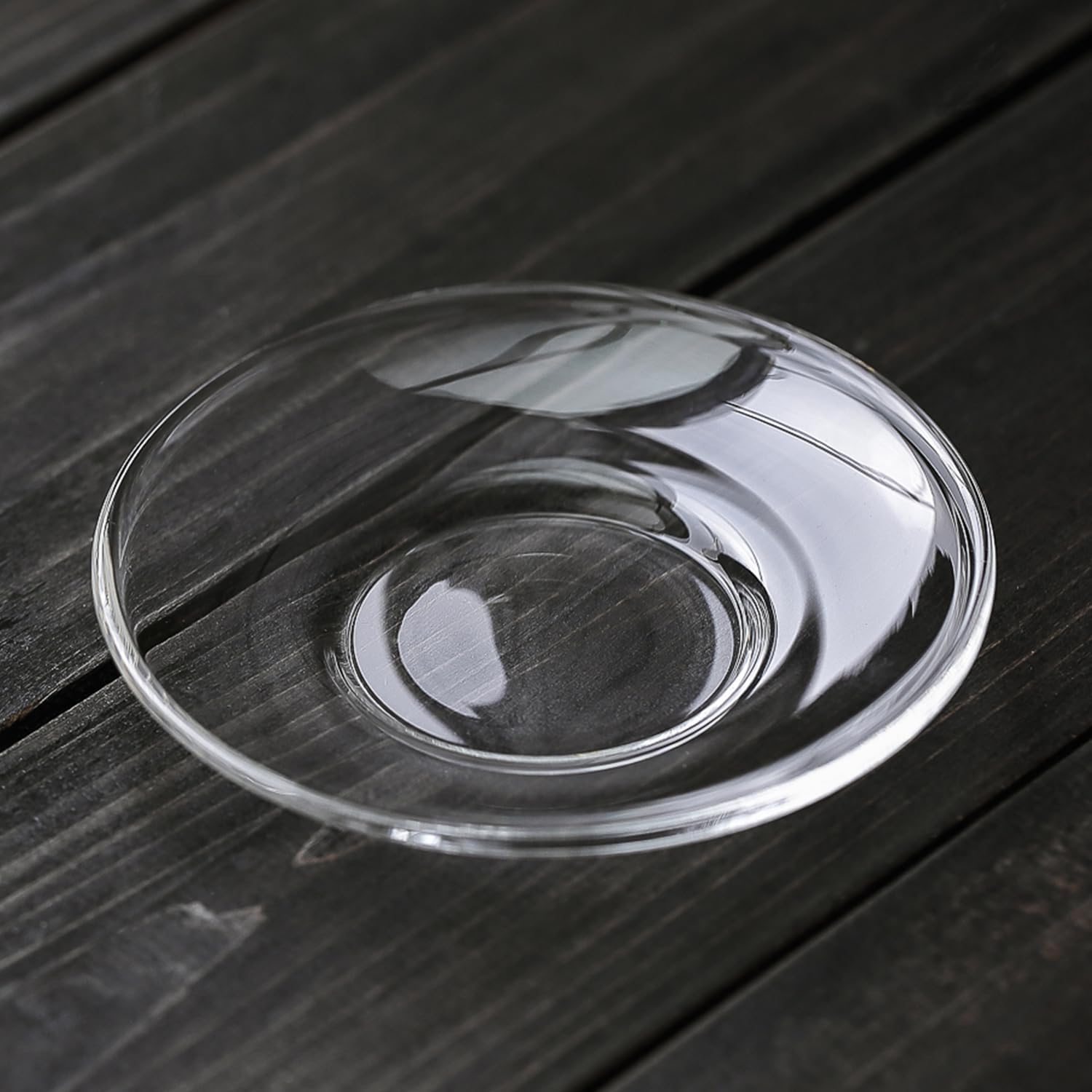 Pocaroty Heat-Resistant Glass Saucer – 10cm Transparent Cup Base