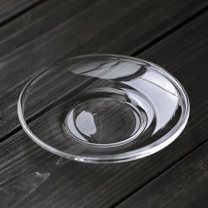 Pocaroty Heat-Resistant Glass Saucer – 10cm Transparent Cup Base
