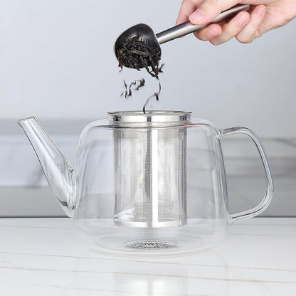 Easyworkz Borosilicate Glass Teapot with Stainless Steel Infuser – Clear, 1500ml