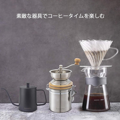 Easyworkz Manual Coffee Grinder with Airtight Canister – Adjustable Stainless Steel Burr Coffee Bean Grinder