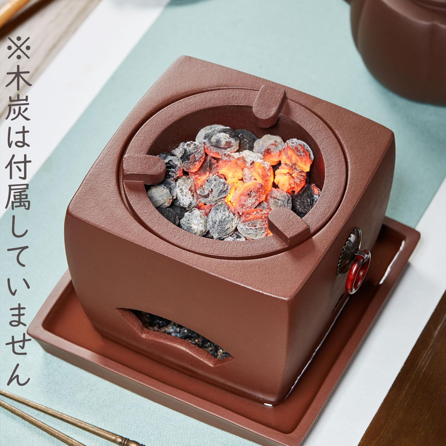 Pocaloti Purple Clay Tea Furnace – Round Mouth Charcoal Tea Stove for Traditional Brewing