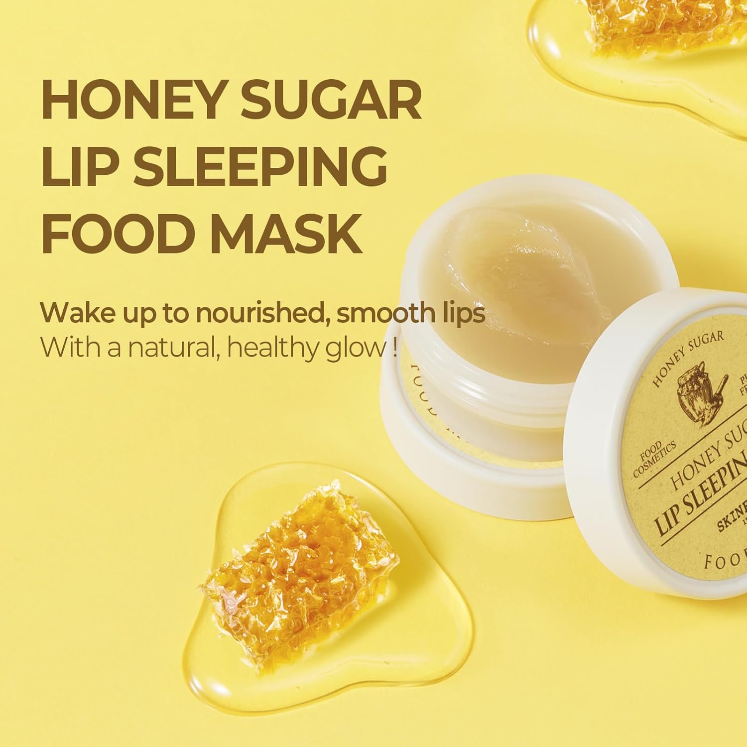 SKINFOOD Honey Sugar Food Mask Lip Sleeping Pack – Nourishing Lip Care Treatment (21ml)