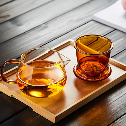 Pokaloti Amber Borosilicate Glass Teapot 600ml – Direct Fire &amp; Microwave Safe