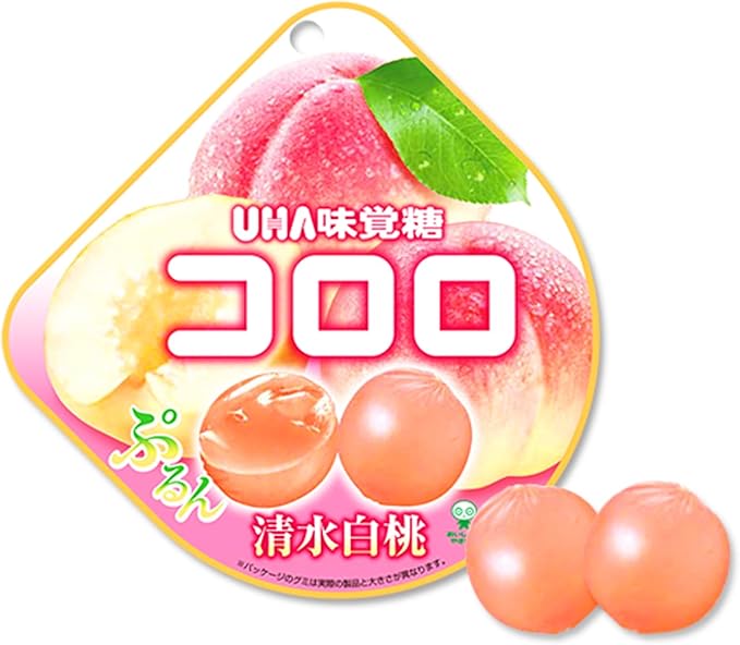UHA Mikakuto Kororo Shimizu White Peach, 1.4 oz (40 g) x 6 Bags