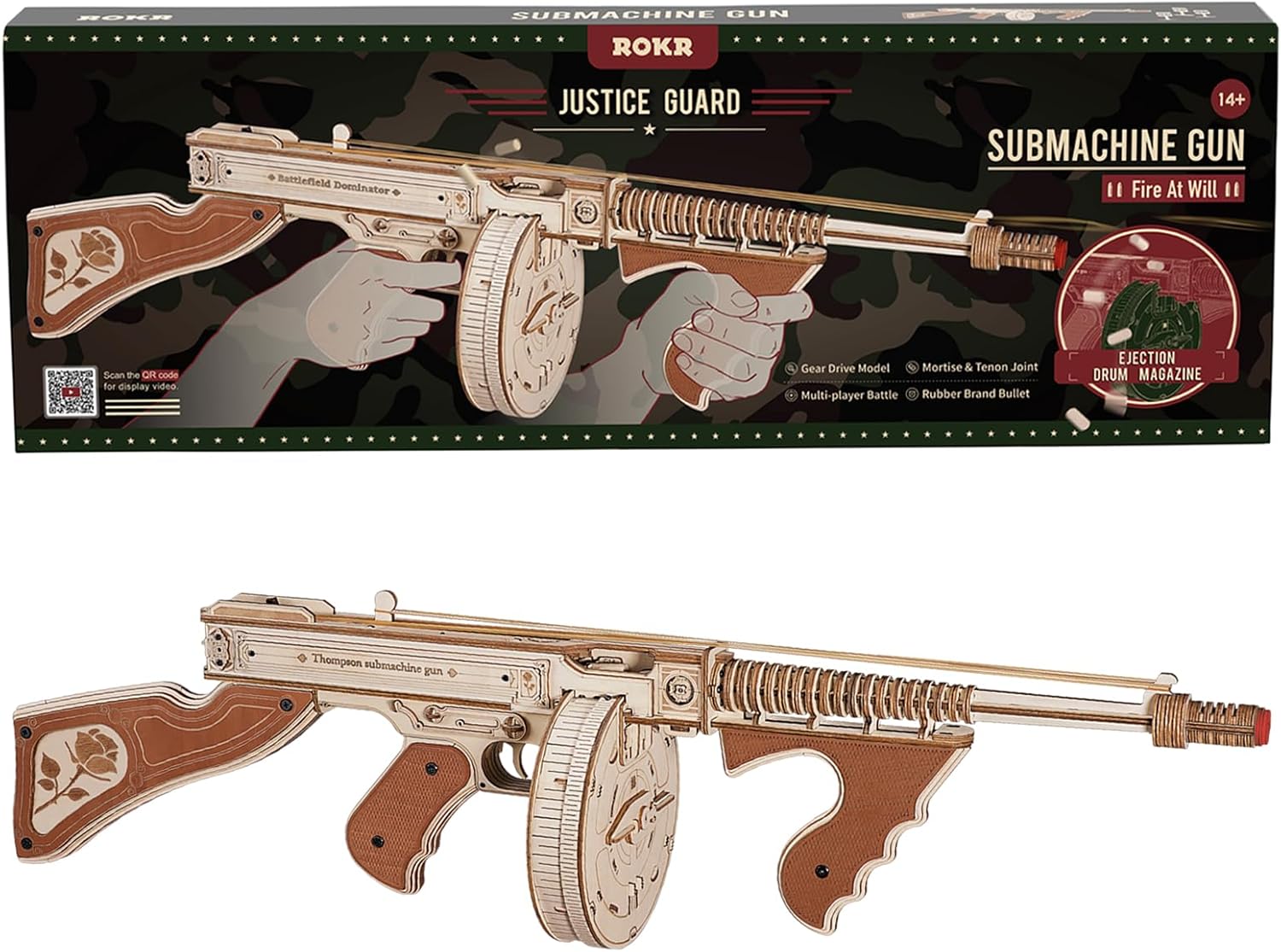 ROKR 3D Wooden Puzzle Model Kit | DIY Assembly Craft Toy for Adults