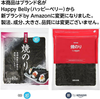 Happy Belly Grilled Seaweed, Ariake Seafood, Total Shape, 40 Sheets