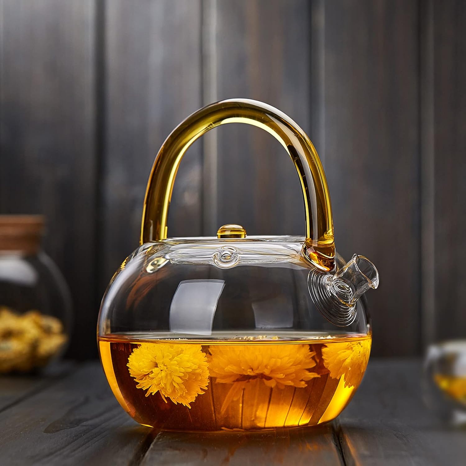 Heat-Resistant Glass Teapot 850ml – Transparent Direct Fire Compatible Tea Pot with Built-In Strainer