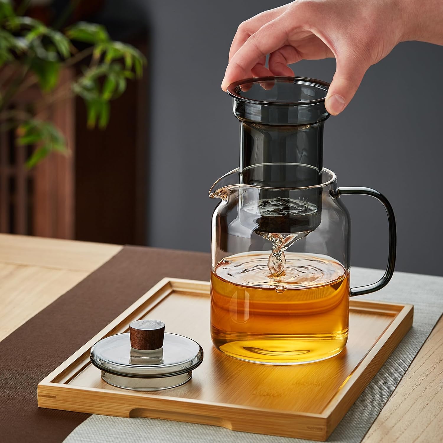 Heat-Resistant Glass Teapot 1000ml – Direct Fire &amp; Microwave Safe Tea Pot