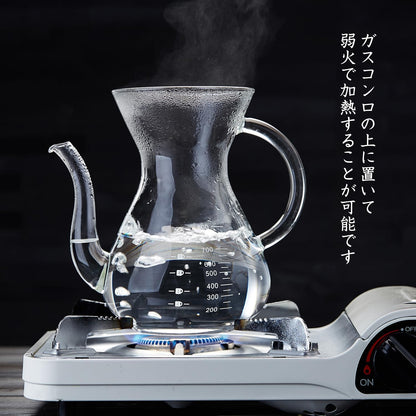 Pokaloti Coffee Server – 1000ml Heat-Resistant Glass Drip Coffee Maker with Stainless Steel Filter