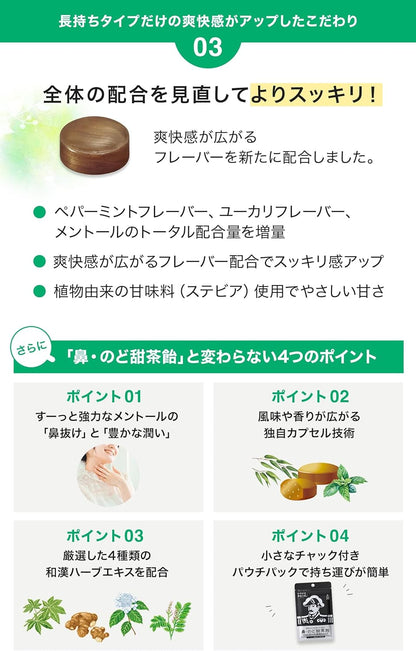 Morishita Jintan Tencha Nose &amp; Throat Lozenges – Extra Long-Lasting, Sugar-Free Menthol with Japanese &amp; Chinese Herbal Extracts (38g x 5 Bags)