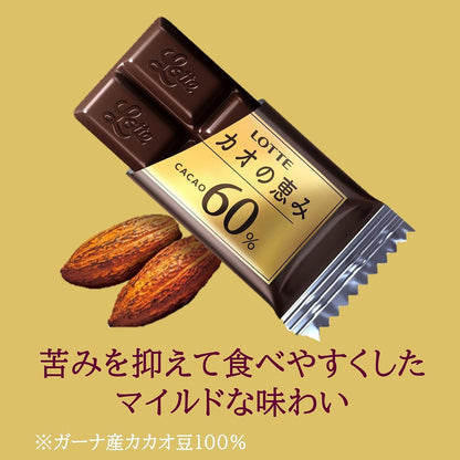 Lotte Cacao Blessings 60% Box 56g | Made in Japan | Japanese Chocolate | Japanese Sweets